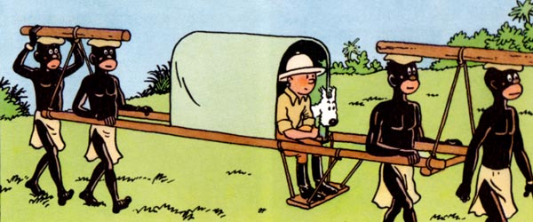 Tintin et ses porteurs